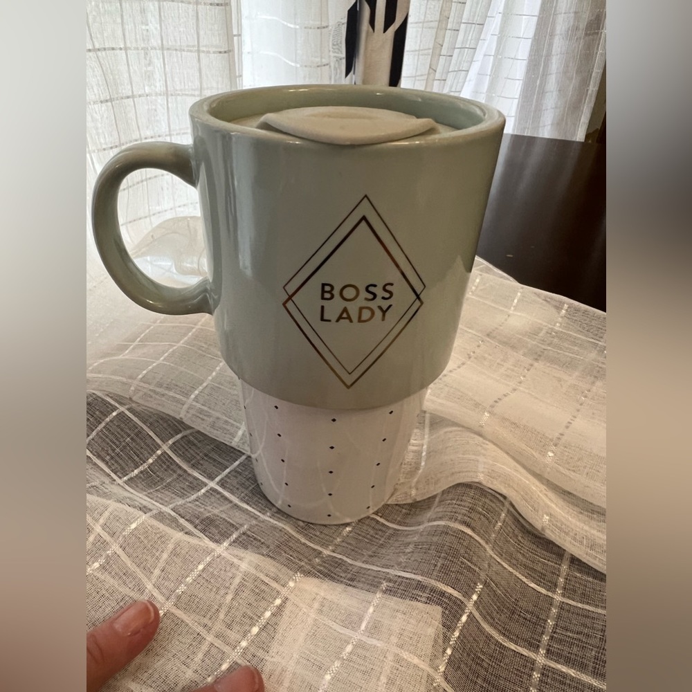 Fringe Studio Boss Lady Large Mug Green White New